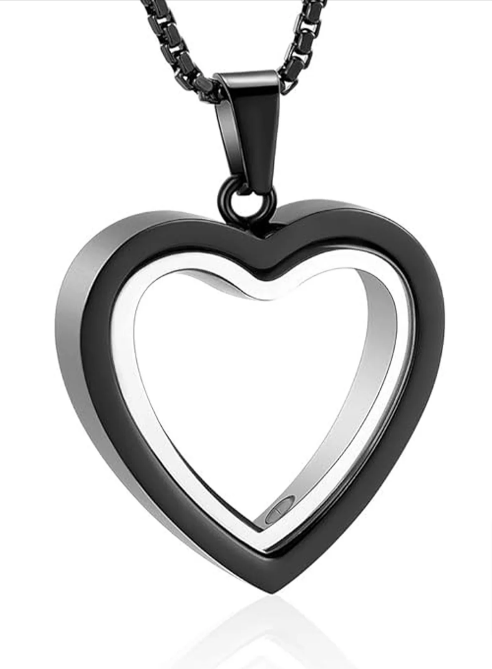 Recuerdo entrañable: Colgante de cremación de acero inoxidable con forma de corazón