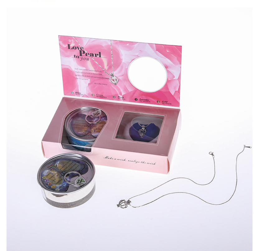 Caja de regalo de joyas de perlas con collar de perlas de agua dulce