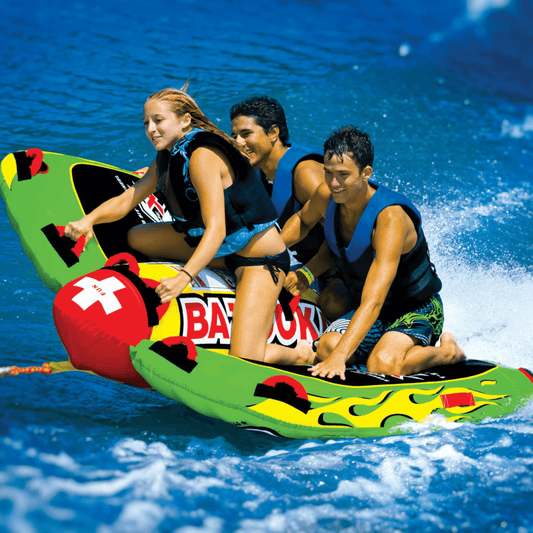 WOW Watersports Big Bazooka Tubo de agua remolcable y dirigible para 1-4 personas para piscina y lago