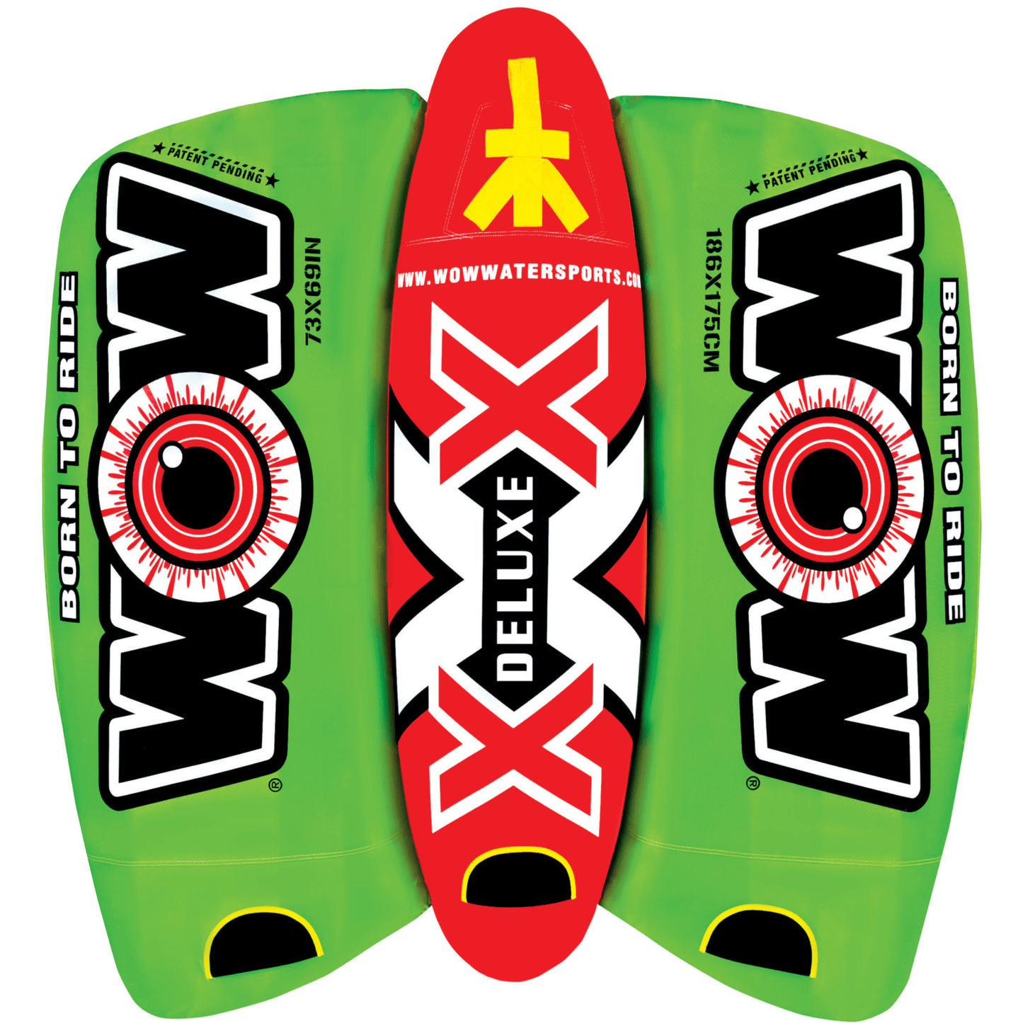 WOW Watersports Big Bazooka 1-4 Person Steerable Towable Water Tube For Pool and Lake