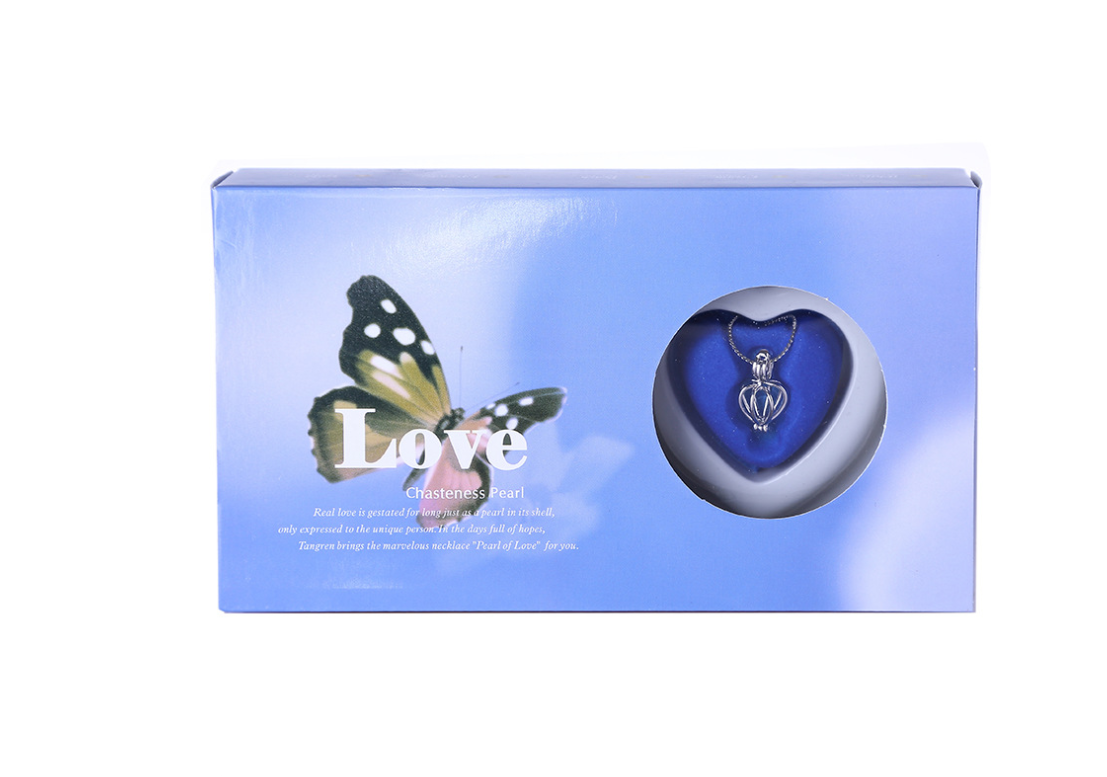 Caja de regalo de joyas de perlas con collar de perlas de agua dulce