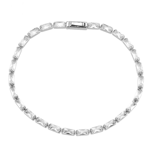 3W1715 - Pulsera de Latón Rodinado con Circonitas Cúbicas Grado AAA Transparentes