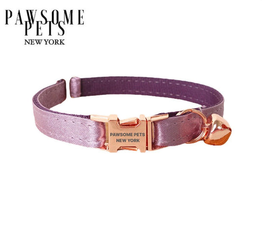 COLLAR PEQUEÑO PARA PERRO Y GATO - MORADO PLATEADO