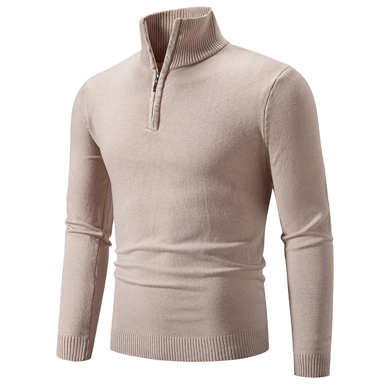 Suéter polar de cuello alto con cremallera de talla grande para hombre 2023