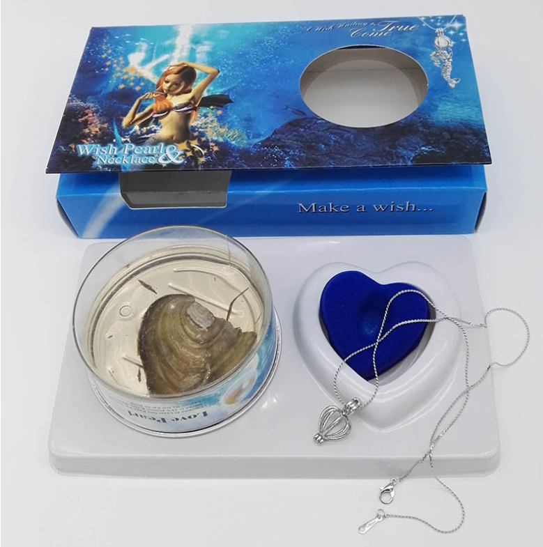 Caja de regalo de joyas de perlas con collar de perlas de agua dulce
