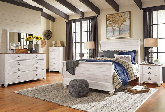 Willowton - Juego de dormitorio con cama trineo