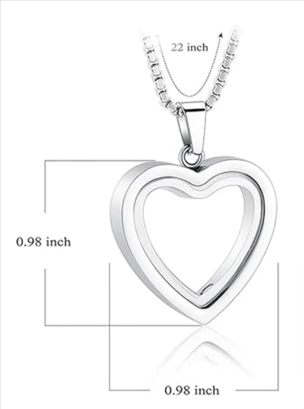 Recuerdo entrañable: Colgante de cremación de acero inoxidable con forma de corazón