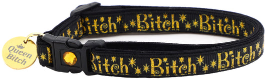 Collar de gato con hebilla de seguridad Gold Bitch