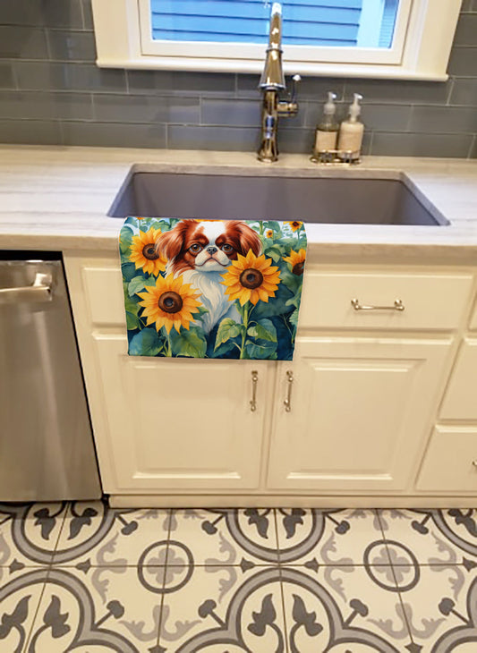 Paño de cocina chin japonés en girasoles