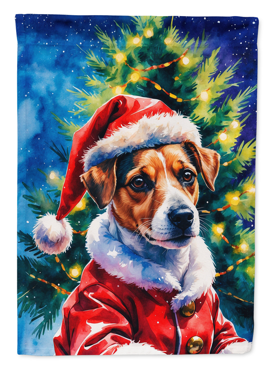 Jack Russell Terrier Christmas House Flag