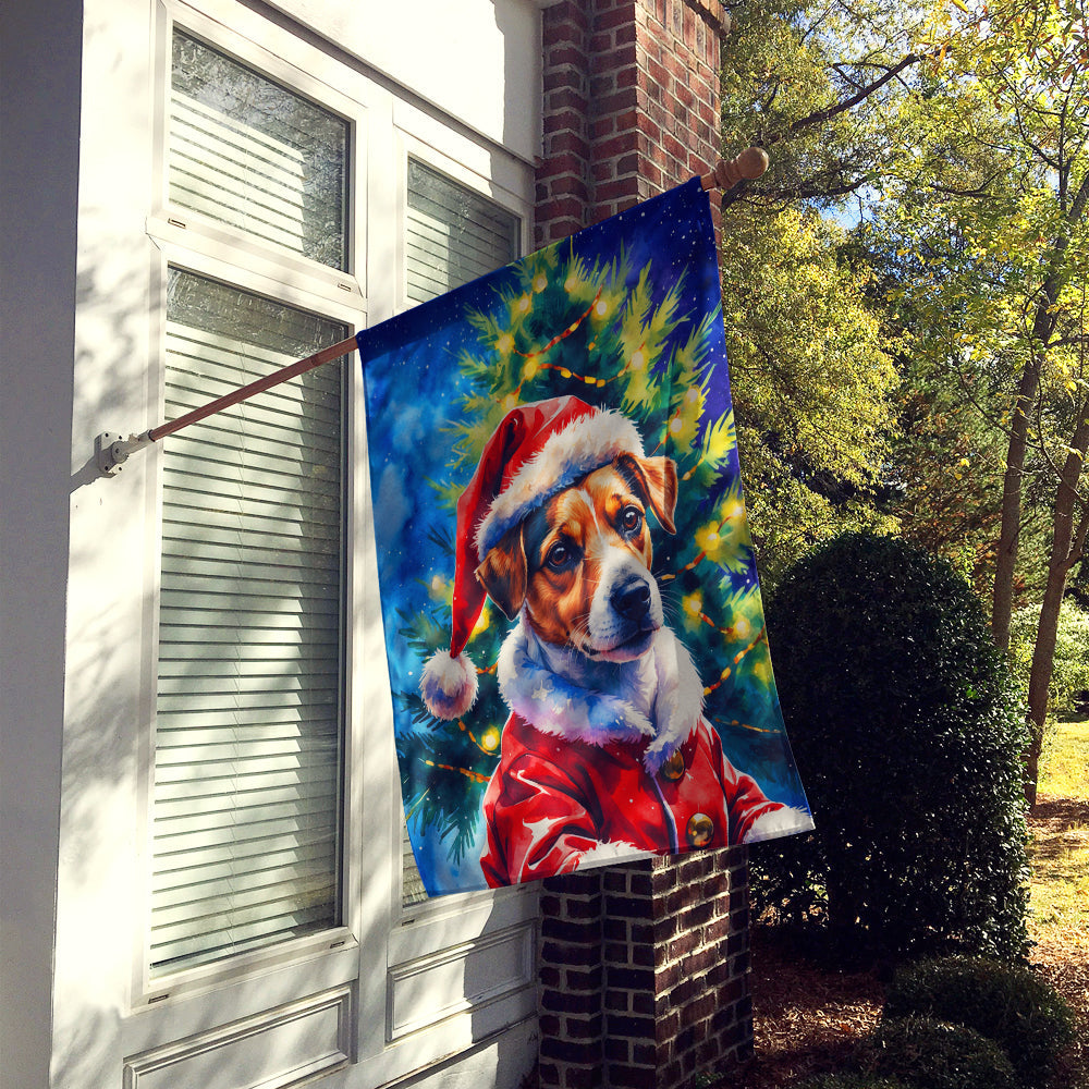 Jack Russell Terrier Christmas House Flag