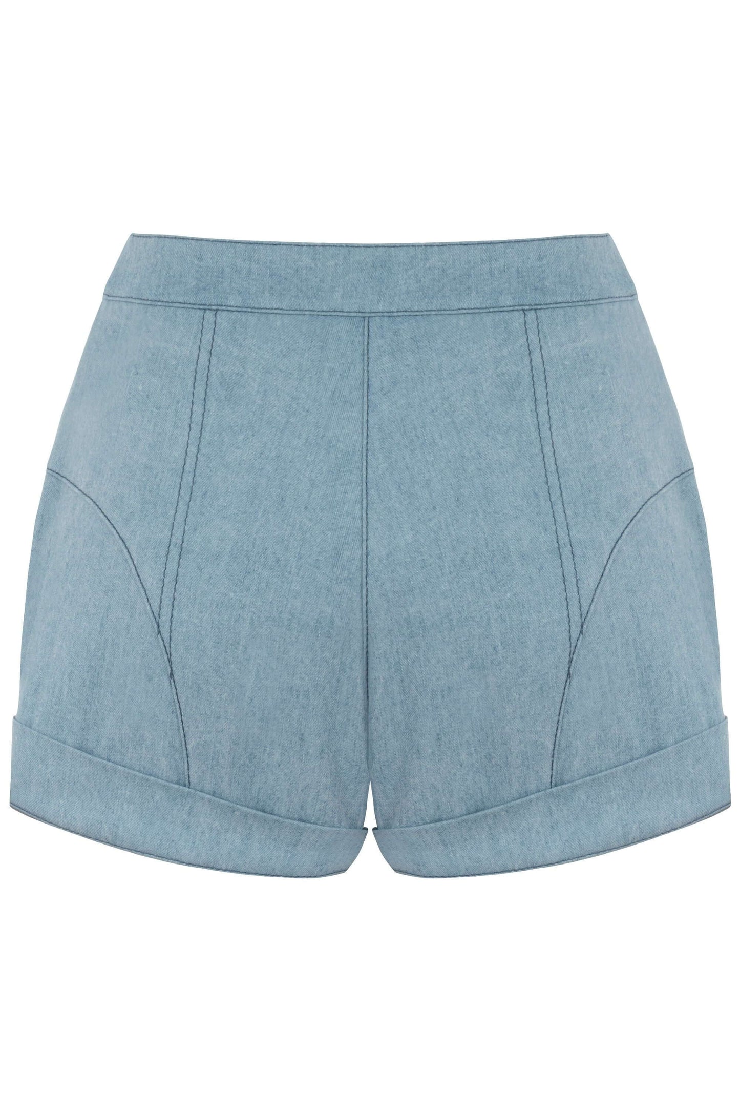 JENDUE Marvel Denim Shorts - Light Wash High-Waist