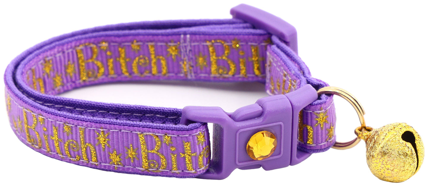 Gold Bitch Breakaway Cat Collar