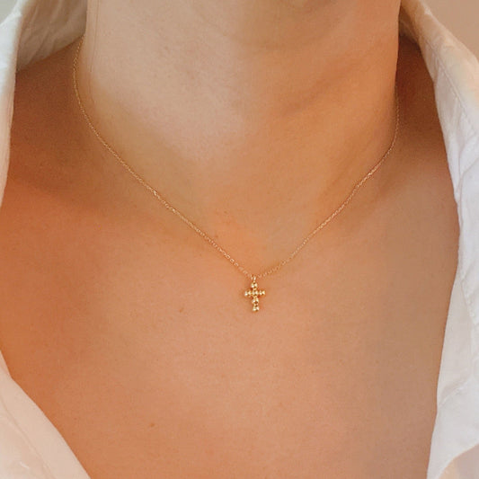 Collar con colgante cruzado Mini Dot