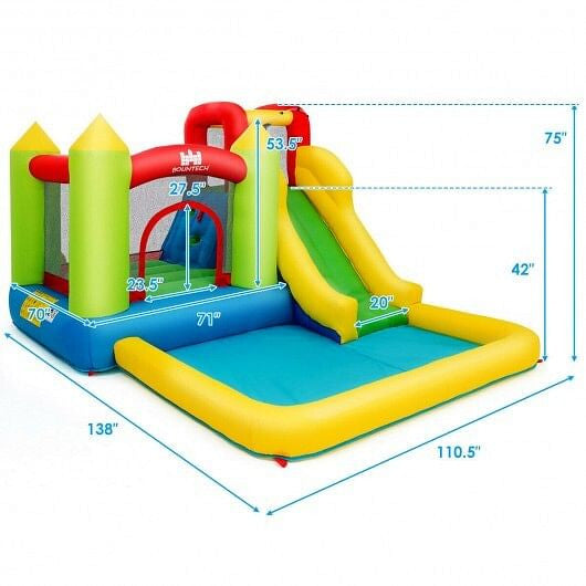 Castillo hinchable exterior con soplador de 480 W