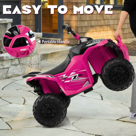 ATV para niños de 12 V con doble velocidad y asiento cómodo - Rosa