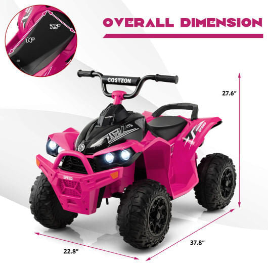 ATV para niños de 12 V con doble velocidad y asiento cómodo - Rosa
