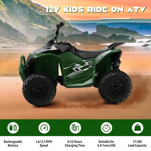 ATV para niños de 12 V con doble velocidad y asiento cómodo - Rosa