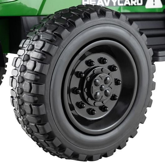 Tractor Montable Eléctrico 2 en 1 de 12V para Niños con Remolque y 3 Velocidades - Verde Grisáceo