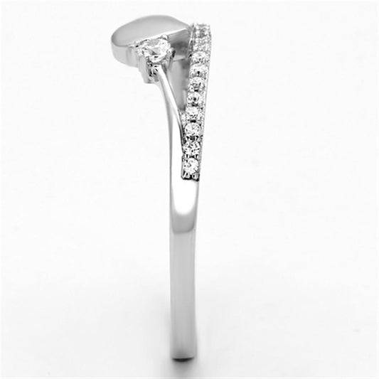 TS111 - Anillo de plata de ley 925 con rodio y circonitas cúbicas de grado AAA transparentes