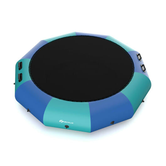 Colchoneta de agua hinchable de 10 pies con acolchado y trampolín - Amarillo