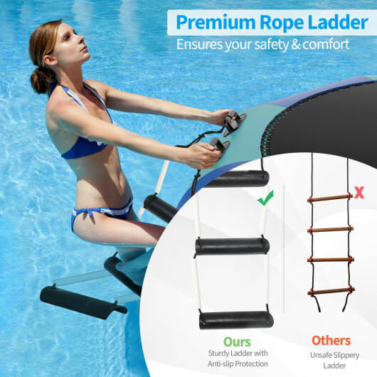 Colchoneta de agua hinchable de 10 pies con acolchado y trampolín - Amarillo