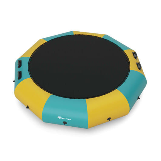 Colchoneta de agua hinchable de 10 pies con acolchado y trampolín - Amarillo