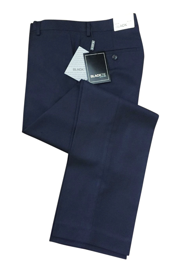Pantalones de Traje de Lana Lujosa "Bradley" Azul Marino Medianoche