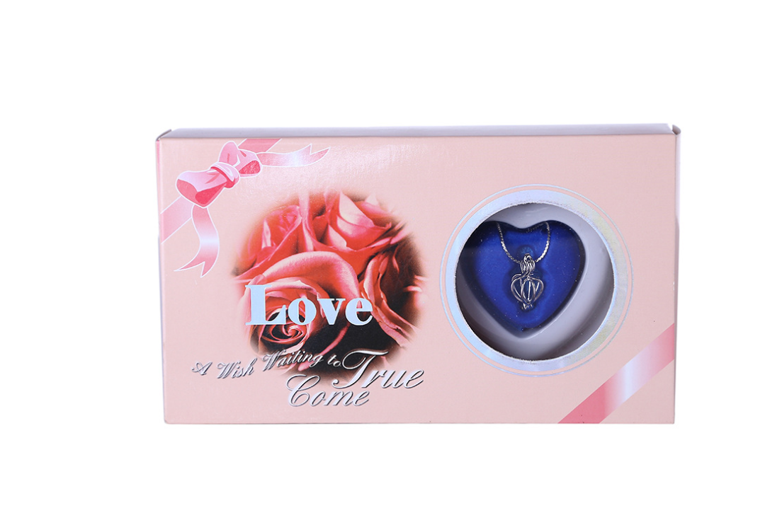 Caja de regalo de joyas de perlas con collar de perlas de agua dulce