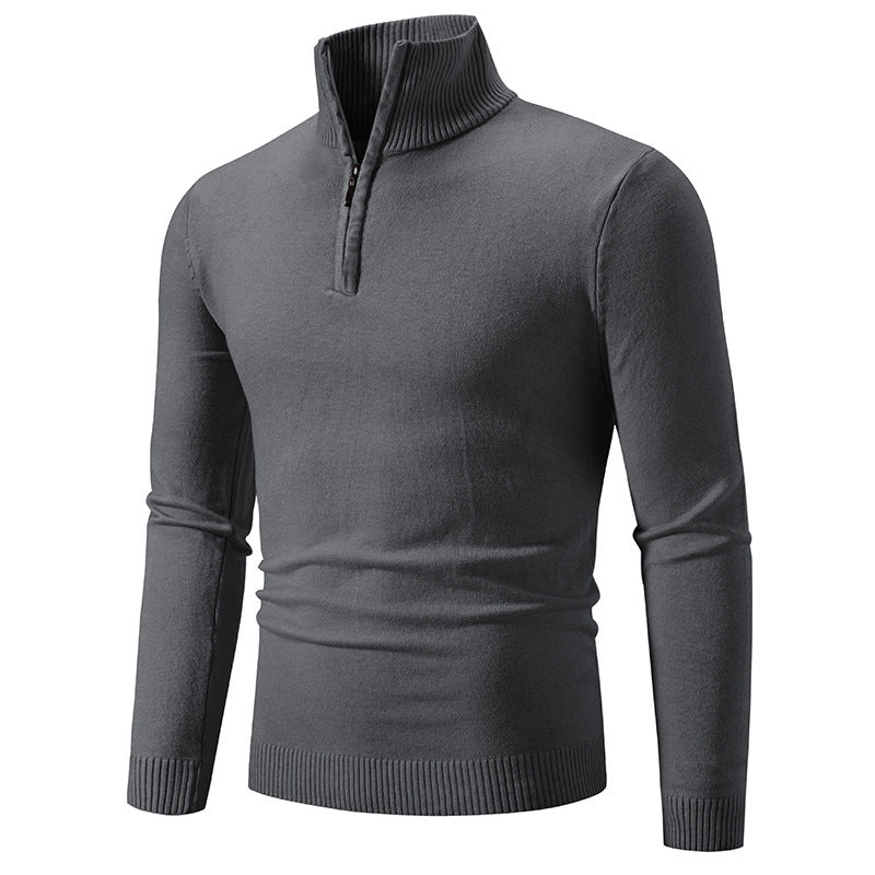 Suéter polar de cuello alto con cremallera de talla grande para hombre 2023