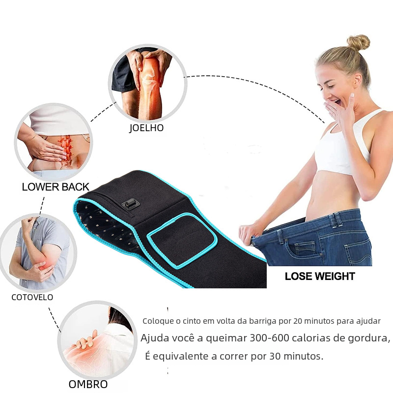 Cinturón de masaje lumbar de luz roja de onda larga con calor