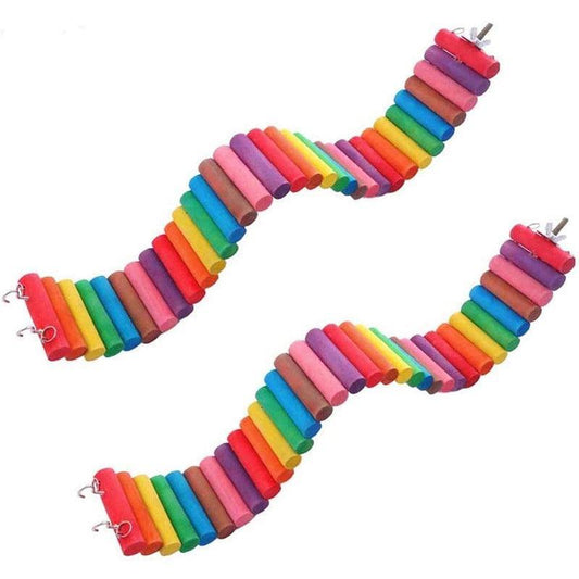 Juguete de escalera de madera colorida para hámster