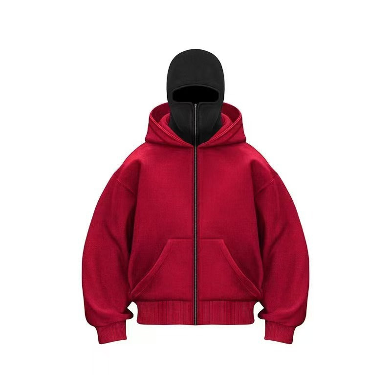 Chaqueta de béisbol con cremallera y capucha para hombre