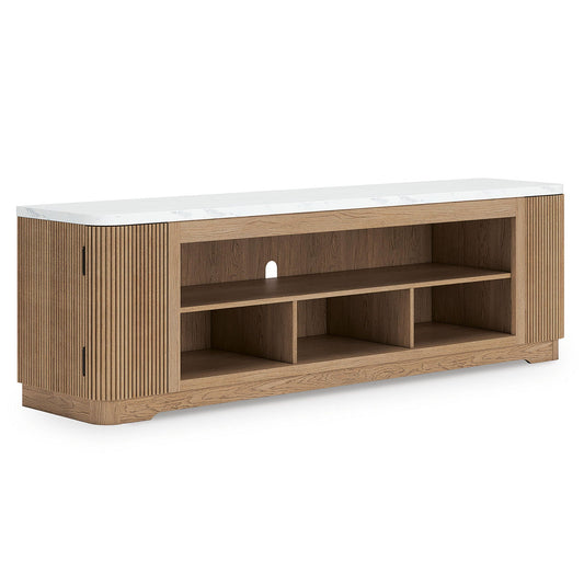 Camdill - Mueble de TV XL con opción de chimenea - Marrón claro