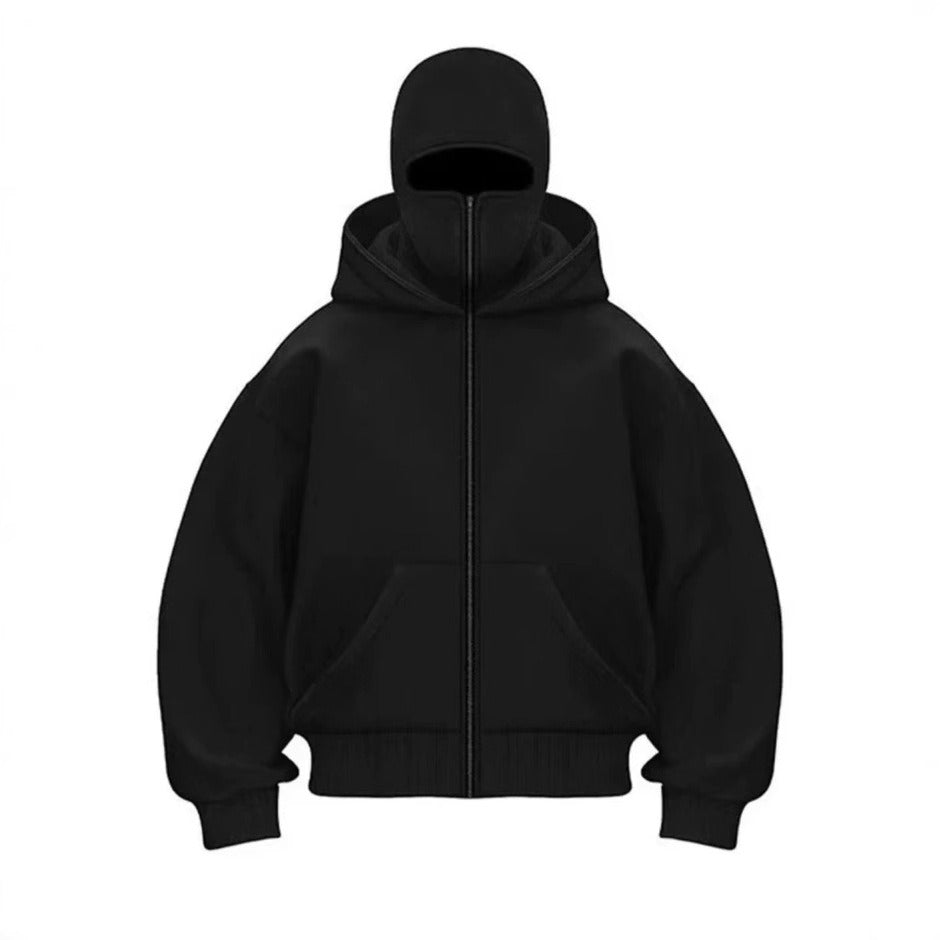 Chaqueta de béisbol con cremallera y capucha para hombre