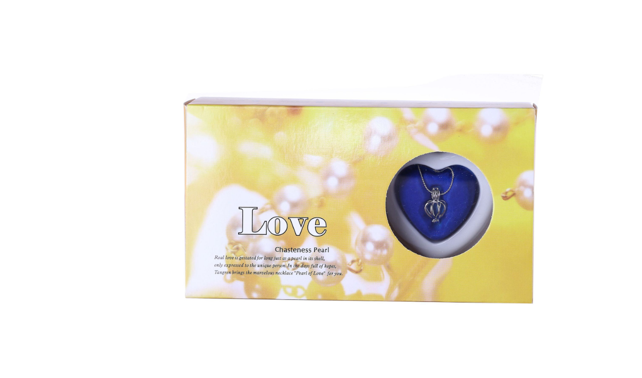 Caja de regalo de joyas de perlas con collar de perlas de agua dulce