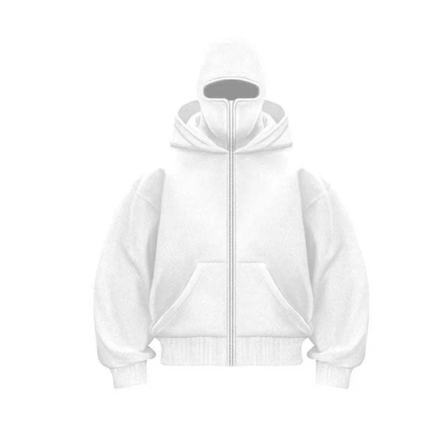 Chaqueta de béisbol con cremallera y capucha para hombre