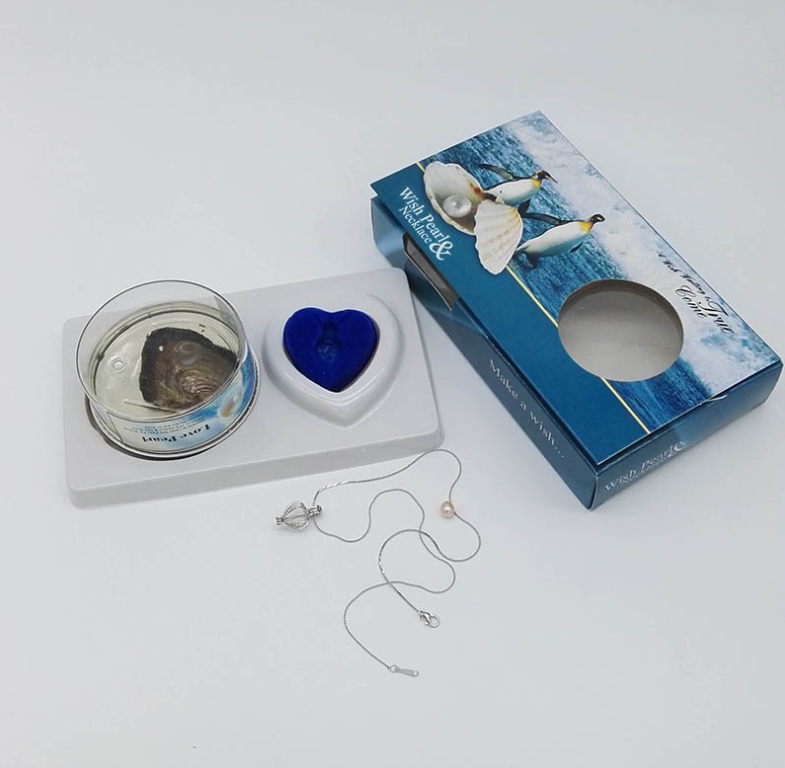 Caja de regalo de joyas de perlas con collar de perlas de agua dulce