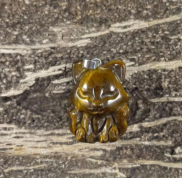 Colgante zorro de 9 colas, gema, 23x31mm (1 unidad)