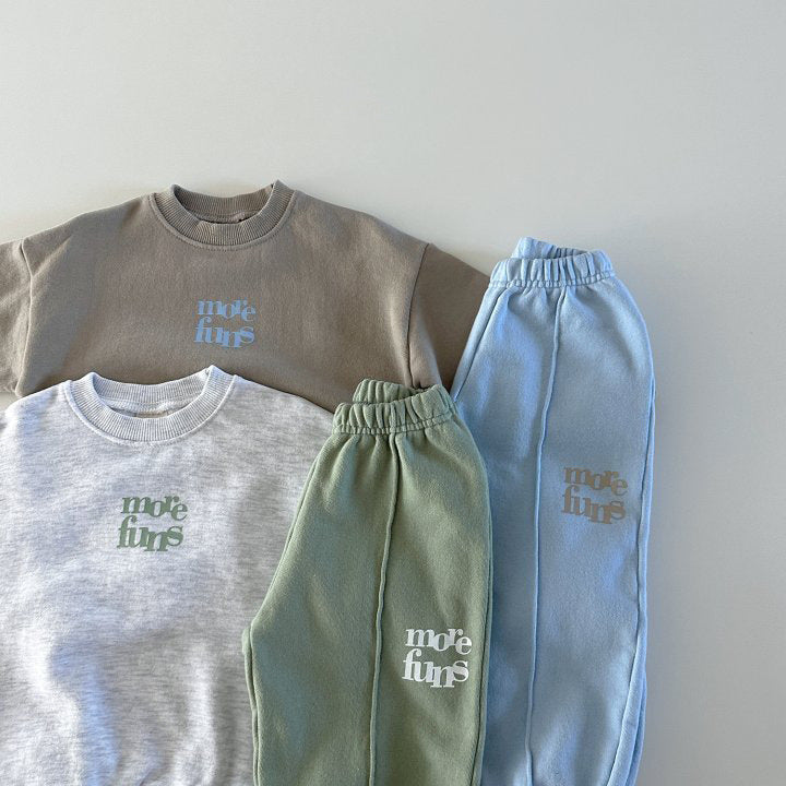 Autumn Baby Kids Unisex Casual Letter Pattern Pullover and Pants Sportswear Clothing Set