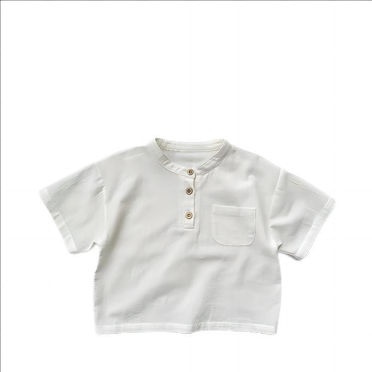 Summer Arrival Kids Unisex Soft Comfortable Short Sleeves Thin Solid Color Top Base T-Shirt