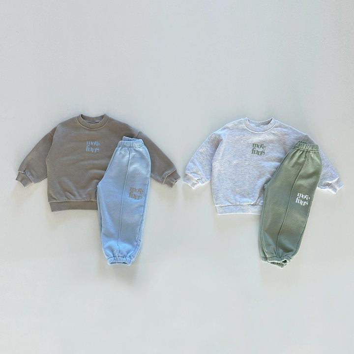 Autumn Baby Kids Unisex Casual Letter Pattern Pullover and Pants Sportswear Clothing Set